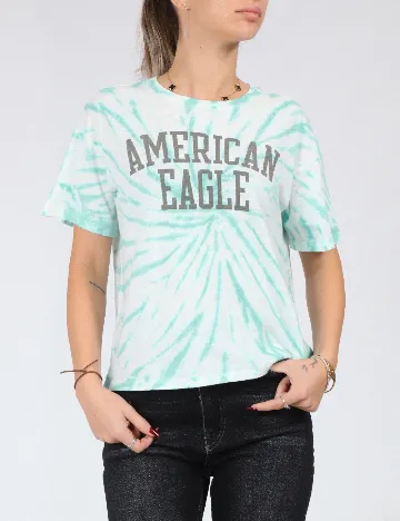 Tricou Oversize American Eagle, turcoaz Verde
