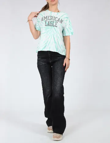 Tricou Oversize American Eagle, turcoaz Verde