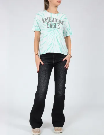Tricou Oversize American Eagle, turcoaz Verde