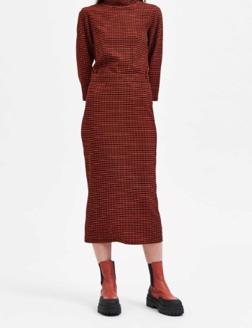 Fusta Selected Femme, portocaliu