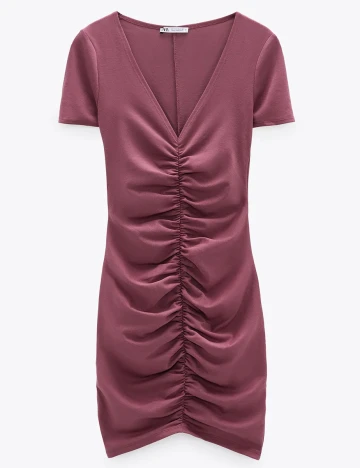 Rochie Zara, roz pudra inchis