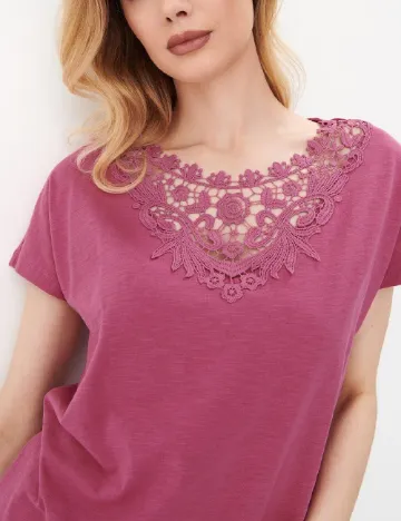 Tricou Mohito, roz pudra inchis