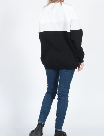 Bluza Oversize American Eagle, alb/negru