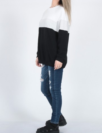 Bluza Oversize American Eagle, alb/negru