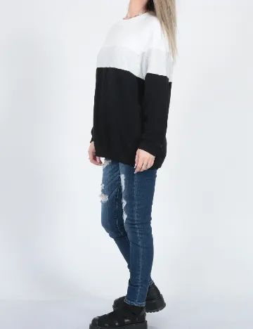 Bluza Oversize American Eagle, alb/negru