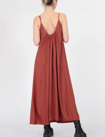 Rochie lunga Vero Moda, roz pudra inchis
