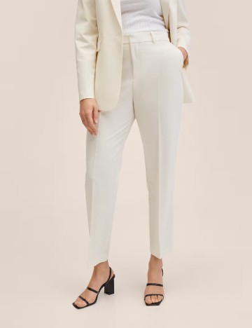 Pantaloni Mango, ecru