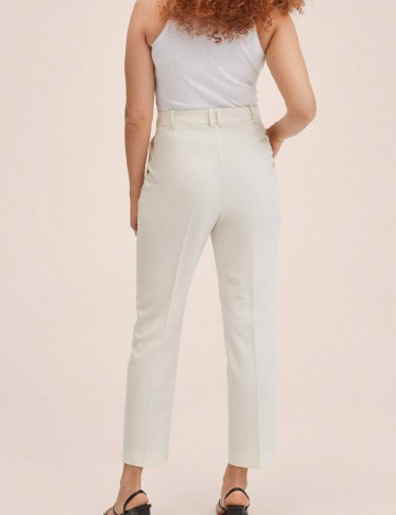 Pantaloni Mango, ecru