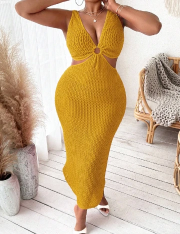 Rochie lunga SHEIN CURVE, galben