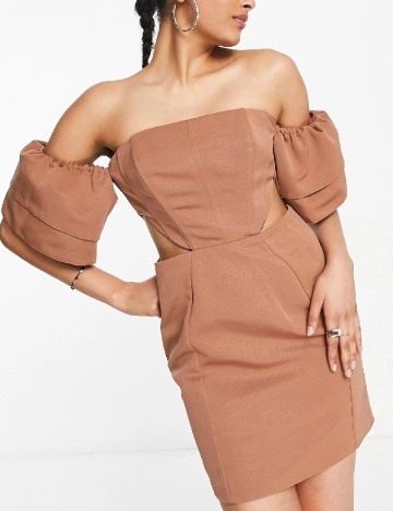 Rochie scurta ASOS, maro