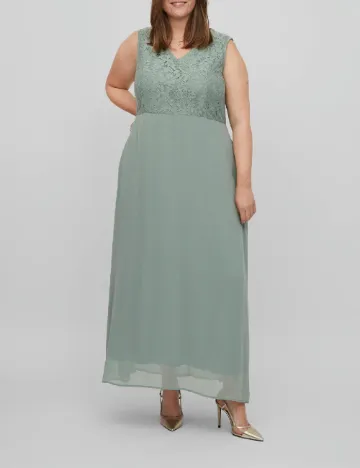 Rochie lunga Plus Size EVOKED VILA, verde Verde