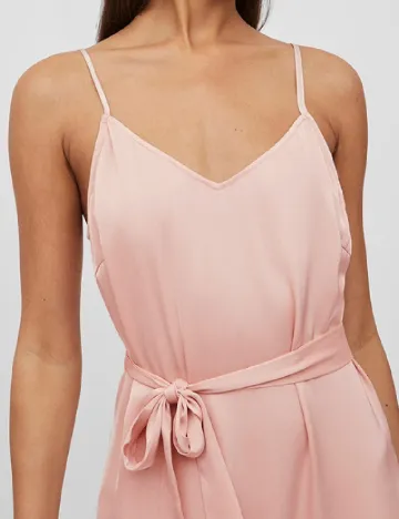 Rochie medie Vila, roz pudra