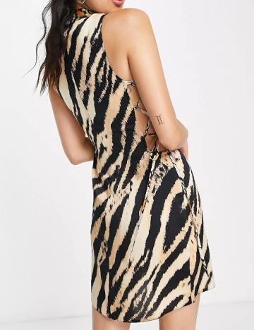 Rochie scurta ASOS, negru/crem