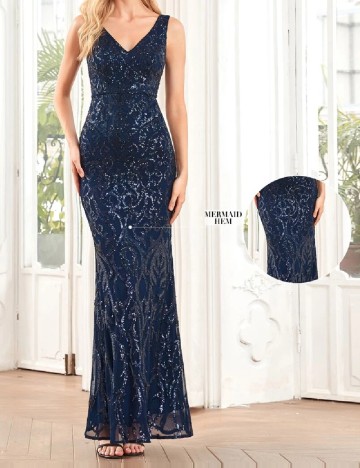 Rochie lunga Ever-Pretty, bleumarin