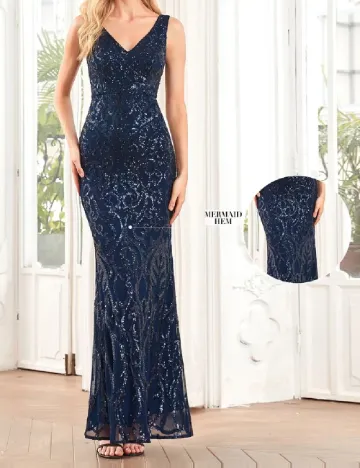 Rochie lunga Ever-Pretty, bleumarin
