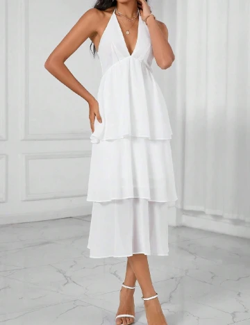Rochie medie SHEIN, alb Alb