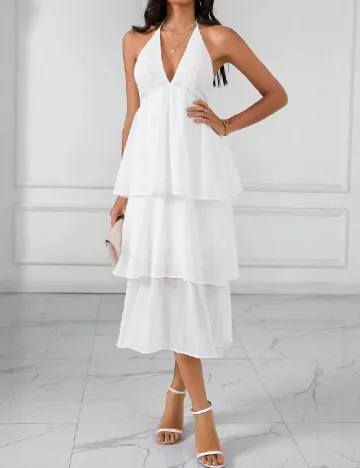Rochie medie SHEIN, alb Alb