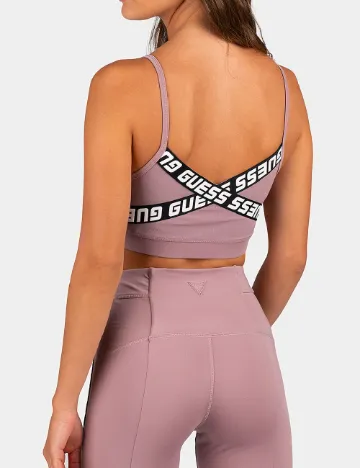 Bustiera sport Guess, roz pudra
