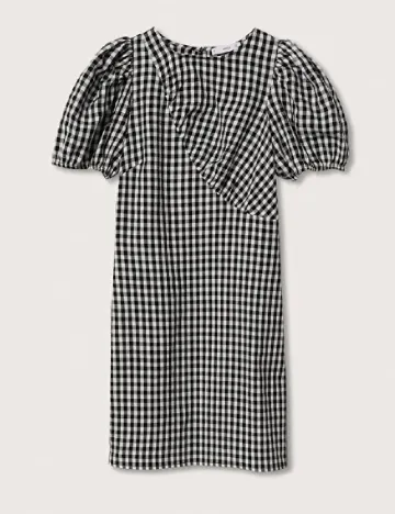 Rochie scurta Mango, alb/negru