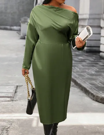 Rochie medie SHEIN CURVE, verde