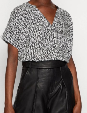 Bluza Kaffe, alb/negru