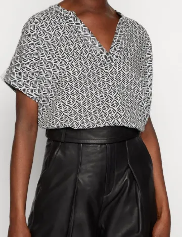 Bluza Kaffe, alb/negru