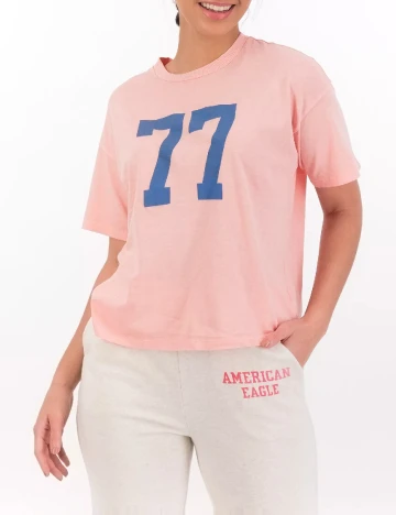 Tricou American Eagle, corai Roz