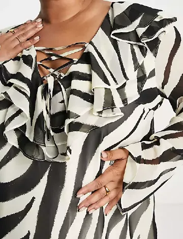 Rochie scurta ASOS, alb-negru