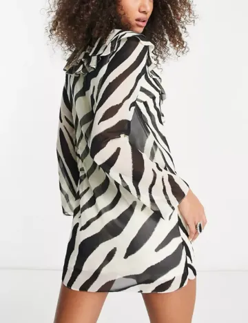 Rochie scurta ASOS, alb-negru