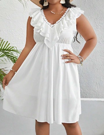Rochie scurta SHEIN CURVE, alb