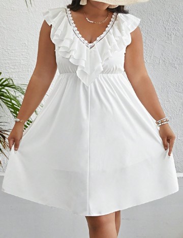Rochie scurta SHEIN CURVE, alb