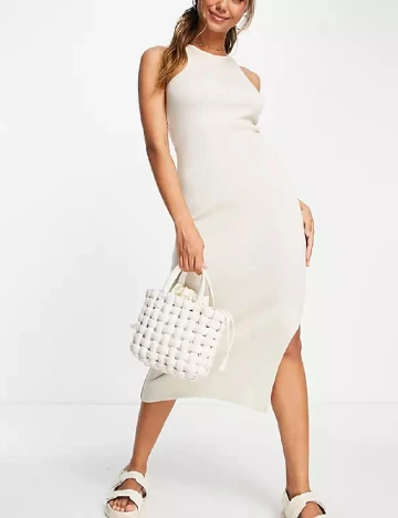 Rochie medie ASOS Curve, crem