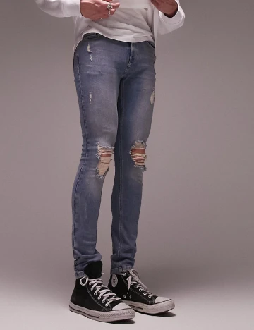 Blugi Top Shop, albastru Albastru