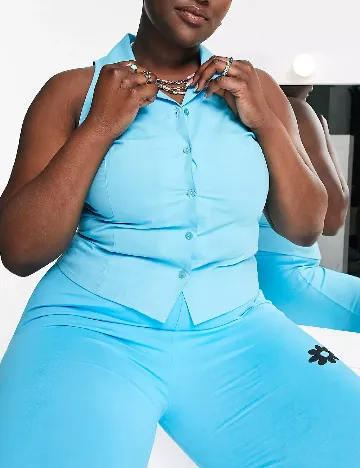 Camasa Collusion Plus Size, albastru