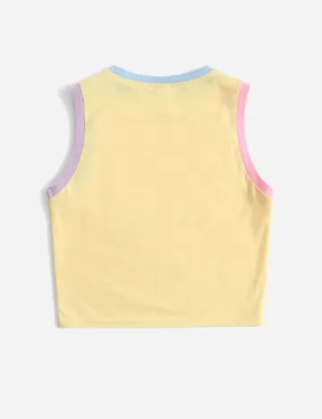 Top Shein Kids, galben