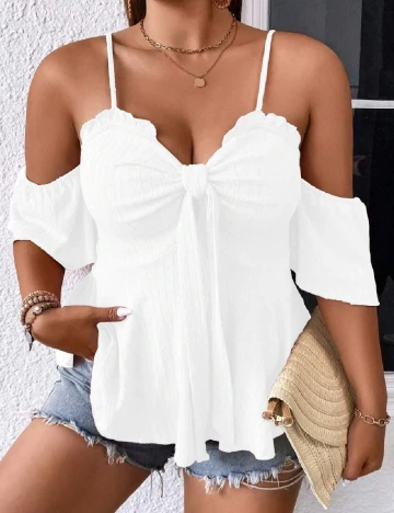 Bluza SHEIN CURVE, alb