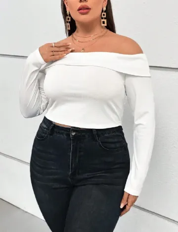 Top SHEIN CURVE, alb