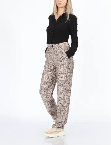 Pantaloni Cream, roz/negru