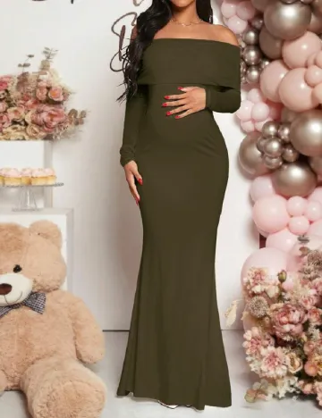 Rochie lunga SHEIN Maternity, verde