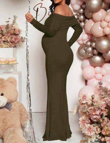 Rochie lunga SHEIN Maternity, verde