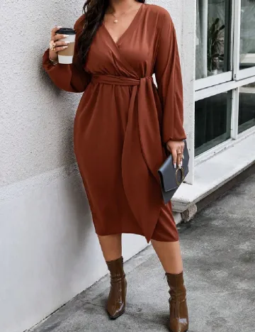 Rochie medie SHEIN CURVE, maro Maro