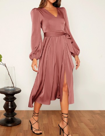 Rochie medie SHEIN, roz pudra inchis