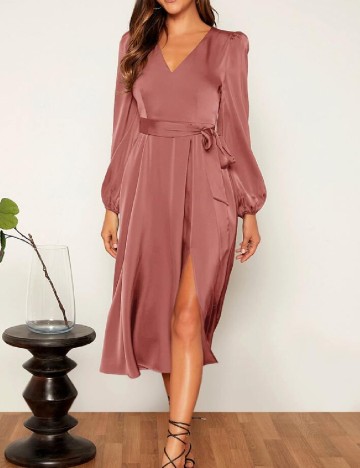 Rochie medie SHEIN, roz pudra inchis