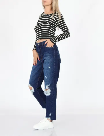 Bluza SHEIN, negru/alb