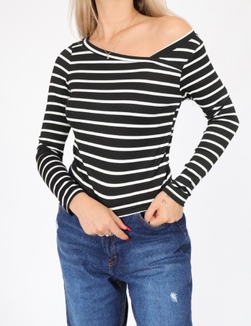 Bluza SHEIN, negru/alb