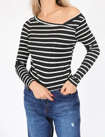 Bluza SHEIN, negru/alb