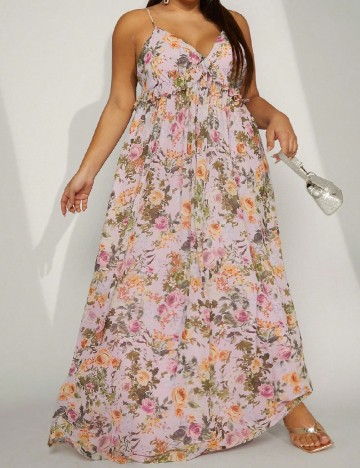 Rochie lunga SHEIN CURVE, floral print