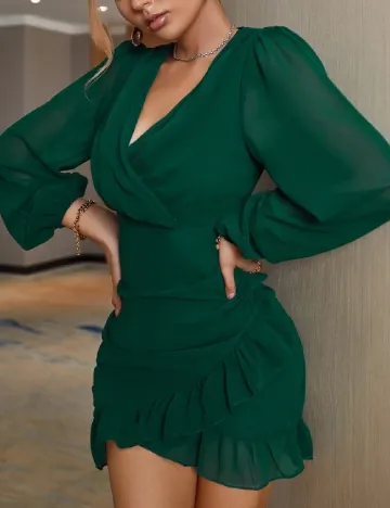 Rochie scurta Double Crazy, verde