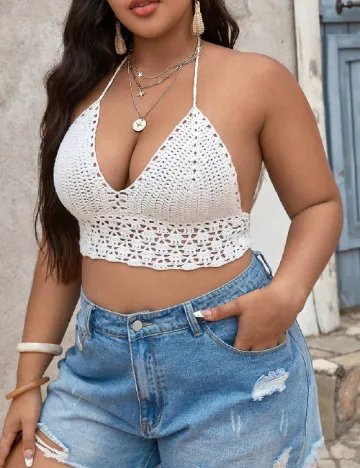 Top SHEIN CURVE, alb