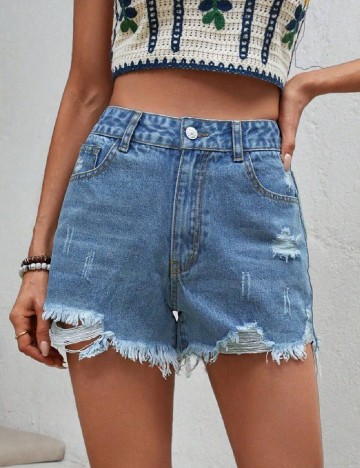 Pantaloni scurti SHEIN, albastru